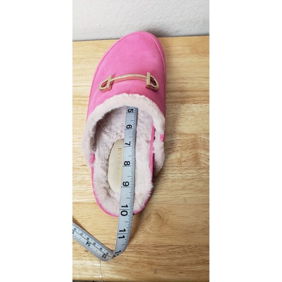 Cole Haan Womens Slip On Ada Mule Pink Suede Shoes Gold Tone Horsebit 9 10B - Picture 6 of 10